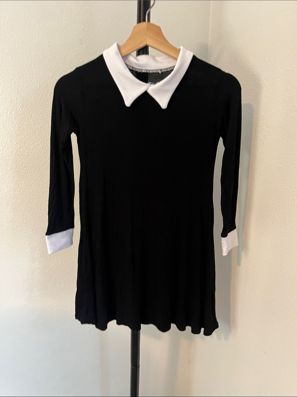Black & White Peter Pan Collar Kids Dress Wednesday Addams! Size 9/10